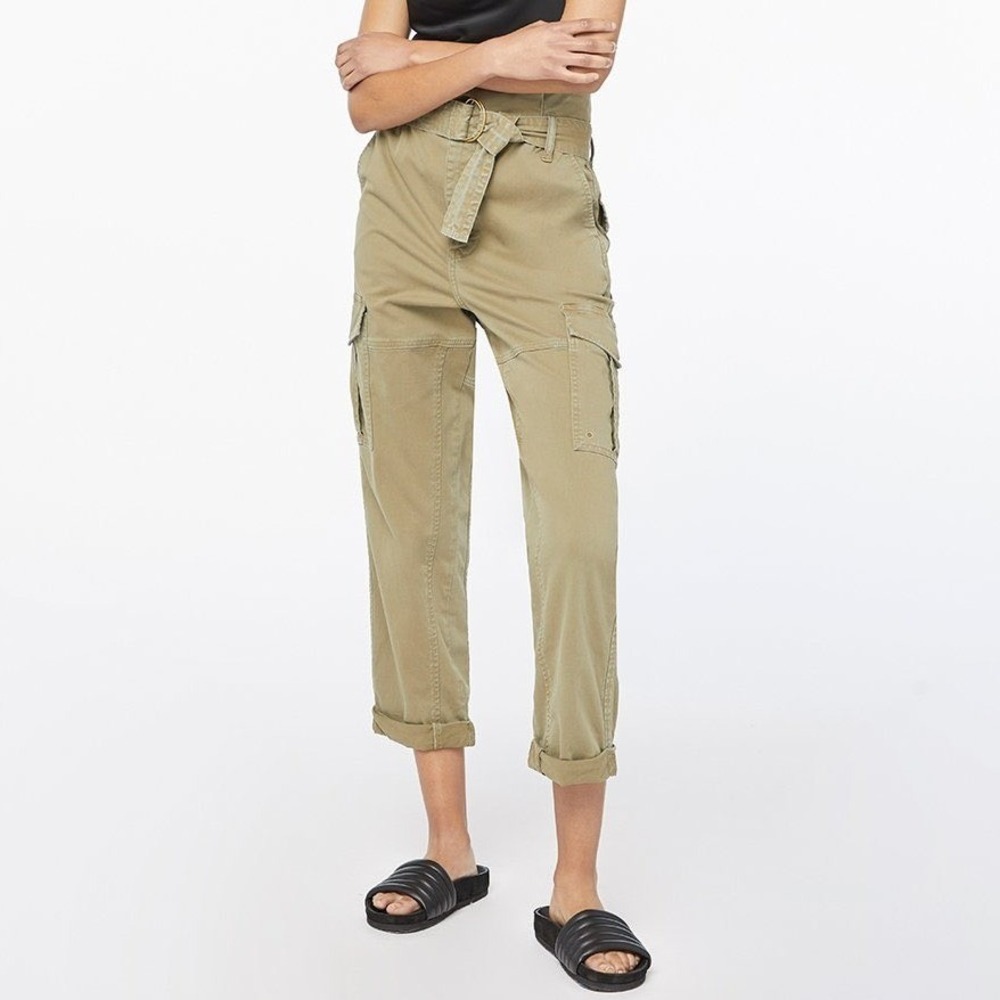 FRAME Safari Belted Pant Cargo Utility Size‎ 29 Beige Paper Bag High Rise NEW